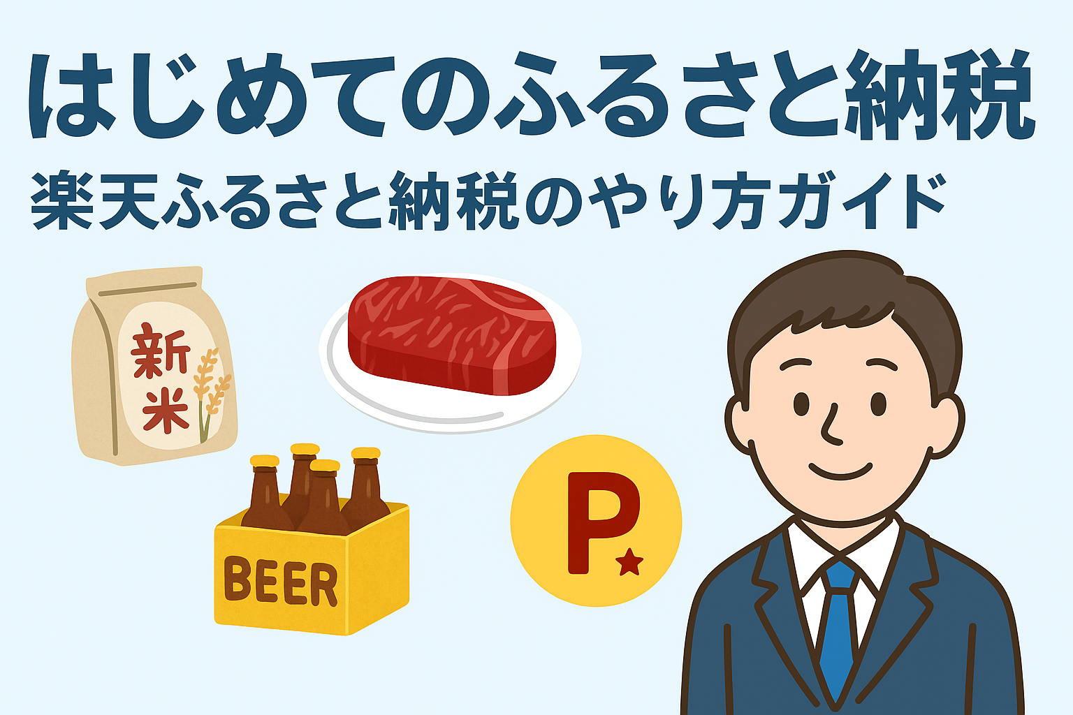 楽天ふるさと納税の初心者向けガイドイラスト